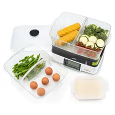 Food Steamer ETA Calderon II 113490010, 1800W, 11 L, 2 Containers, 6 Programs, LCD, Grey/White, 7 image