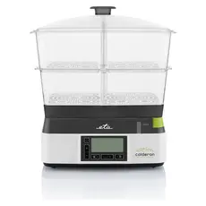 Food Steamer ETA Calderon II 113490010, 1800W, 11 L, 2 Containers, 6 Programs, LCD, Grey/White