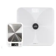 Scale Set ETA 778190000SET, Vital Pure Smart Bathroom Scale 180 kg + Kitchen Scale 5 kg, Bluetooth, White