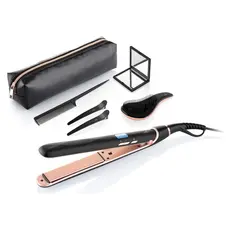 Hair Straightener ETA933690010 Fenité Black Edition, 45W, 150-230°C, Ceramic, LED Display, Gift Set, Black/Rose Gold