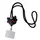 Mobile Phone Case TVC 45cm Phone Lanyard Cartoon Pendant Crossbody Rope Neck Strap with Patch - Black/Red