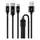 Cable Ttec 2DK39S AlumiCable Trio, USB-A to USB-C/Lightning/Micro USB, 1m, Black
