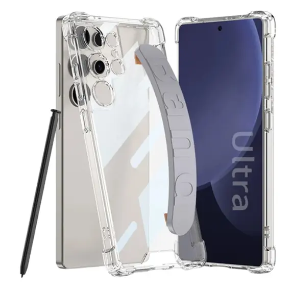 Mobile Case TVC GKK 10873 For Samsung S25 Ultra Case Airbag Shockproof Phone Cover with Wrist Strap - Grey
