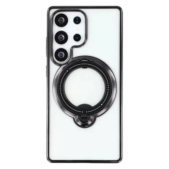 TVC Samsung Galaxy S25 Ultra Case Kickstand PC+TPU Magnetic Phone Cover - Black