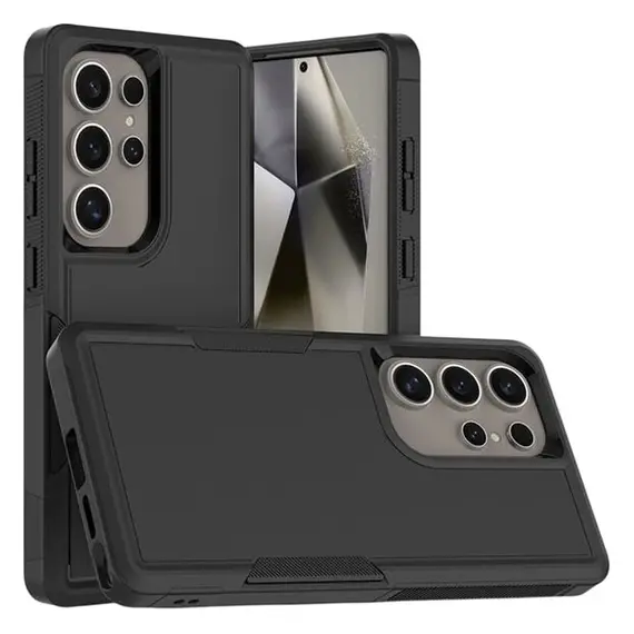 TVC Samsung Galaxy S25 Ultra Case 2-in-1 PC+TPU Shockproof Phone Cover - Black