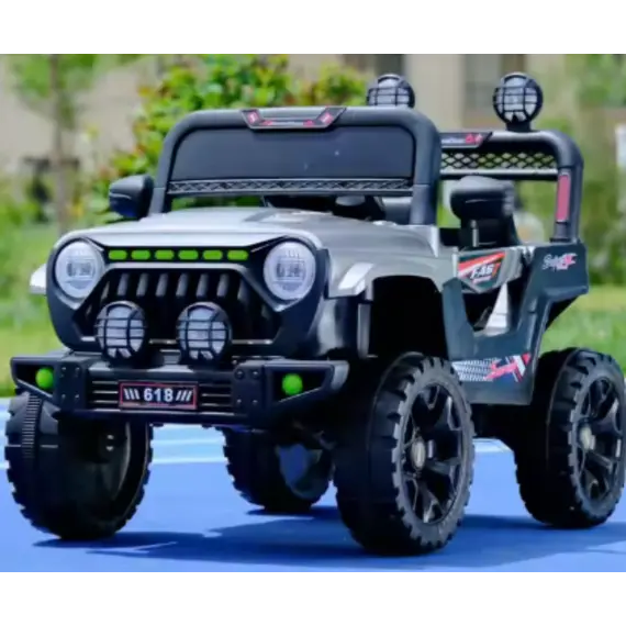 Child's electric car with leather seat D-618-W