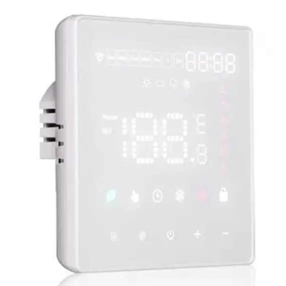 Smart Thermostat Moes WHT-S01-GAC-WH-MS, Wi-Fi, Water Floor Heating & Gas Boiler, 3A, White