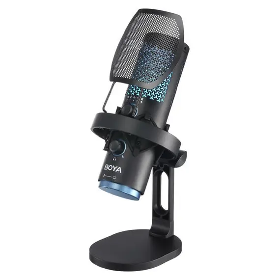 Microphone BOYA BY-K5-2 USB Desktop Microphone, Cardioid, 48kHz/24-bit, RGB, USB-C, Black
