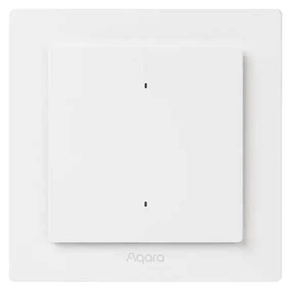 Smart Light Switch Aqara Light Switch H2 EU, 2 Buttons, 1 Channel, Thread/Zigbee, Matter, White