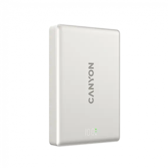 Power Bank CANYON OnPower 511 CNS-CPB511G, 10000mAh, Magnetic Wireless 10W, USB-C PD 20W, Aluminium, Star Grey