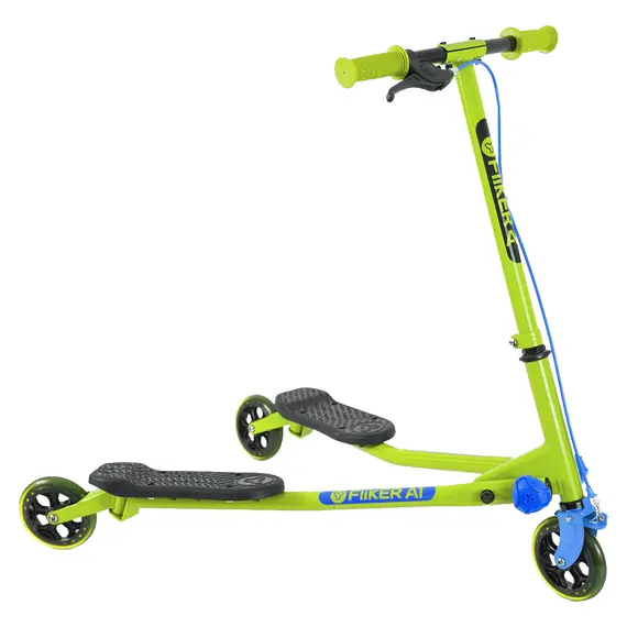 Kids Scooter Yvolution Y Fliker A1, Drift Scooter, 5+, up to 50 kg, Green