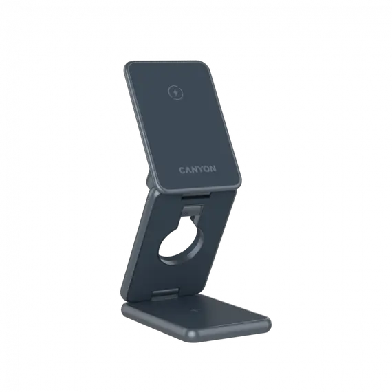 Wireless Charger Canyon OnCharge 309 3in1 Foldable Magnetic Wireless Charger 15W, Metal, Dark Gray CNS-WCS309M