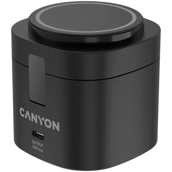 Wireless Charger Canyon OnCharge 405 CNS-WCS405B 4in1, Qi2 15W, USB-C 30W, with 65W Adapter, Black
