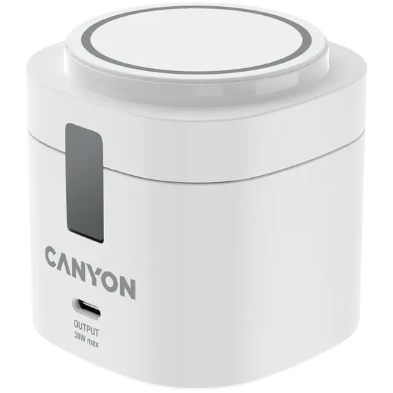 Wireless Charger Canyon OnCharge 405 CNS-WCS405W 4in1, Qi2 15W, USB-C 30W, with 65W Adapter, White