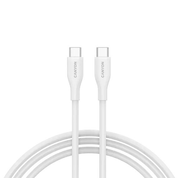 USB Cable CANYON CNS-CC60SC10W CC60SC10 USB-C to USB-C 60W 1m Silicone White
