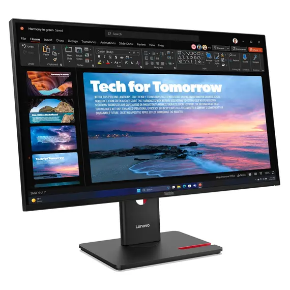 Monitor Lenovo ThinkVision T27QD-40 64AAGAR2EU, 27" QHD 2560x1440 IPS 120Hz, USB-C 100W, RJ45, DP Out, Eclipse Black