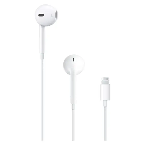 Headphones Apple EarPods MMTN2, Lightning, with Remote and Mic, White