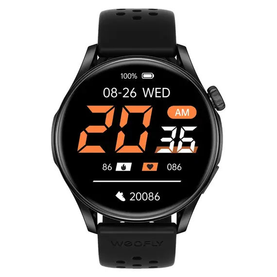 Smart Watch Weofly Curve 2, 1.43" AMOLED, 3ATM, 360mAh, Bluetooth 5.3, Black