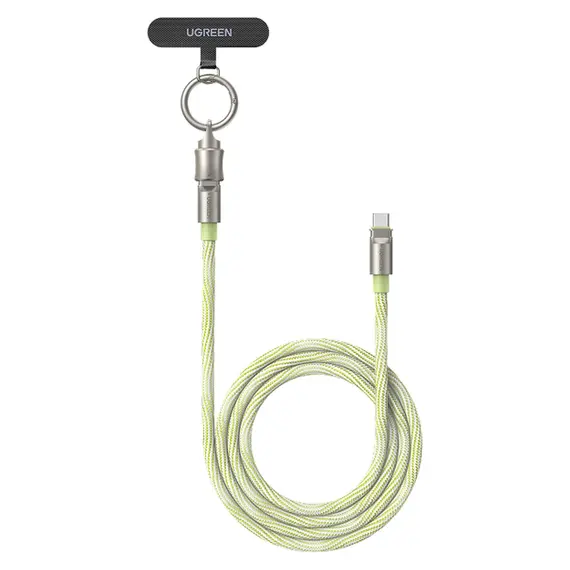 USB Cable UGREEN L508 (35500), 60W, Type-C To Type-C PD Fast Charging Lanyard Cable, 1.2m, Green