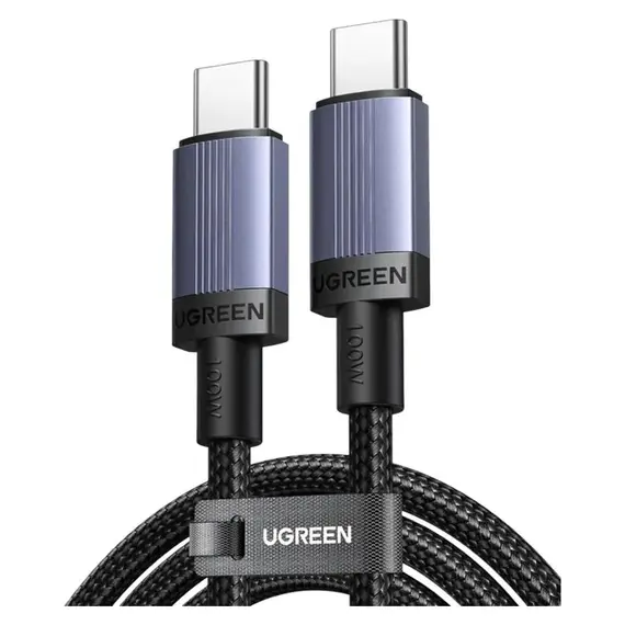 USB Cable UGREEN L528 (65833), 100W, Type-C to Type-C Cable, 2m, Grey/Black