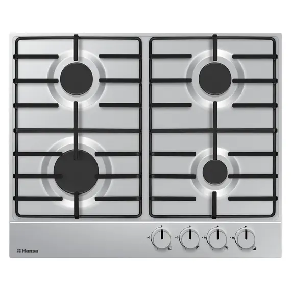 Gas Hob Hansa BHGI650103, 4 Gas Burners, Auto Ignition, Gas Control, 60 cm, Stainless Steel