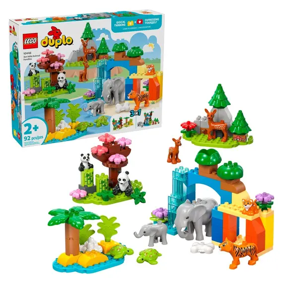 LEGO Constructor DUPLO 3in1 Wild Animal Families 10446, 92 Pieces, 2+