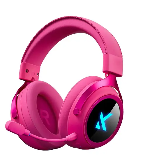 Headset MCHOSE X9 Wireless Gaming Headset, 2.4GHz/BT 5.3/Type-C/Wired, 53mm, 7.1, RGB, 2000mAh, Rose Red