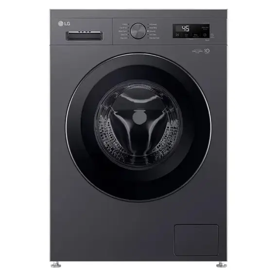 Washing Machine LG F2Y2HYP6J.AMBQME3, 7 kg, 1200 rpm, Inverter Direct Drive, LG ThinQ Wi-Fi, Middle Black