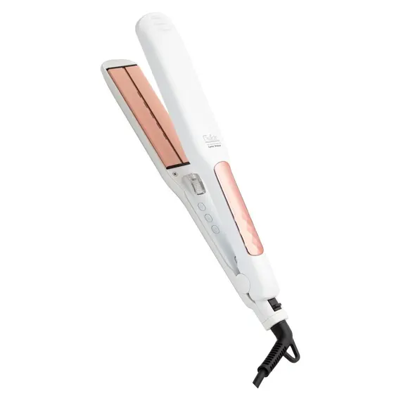 Hair Straightener Fakir Lyric Voice, Infrared & Ion, 100-230°C, LED Display, Keratin-Tourmaline Plates, White
