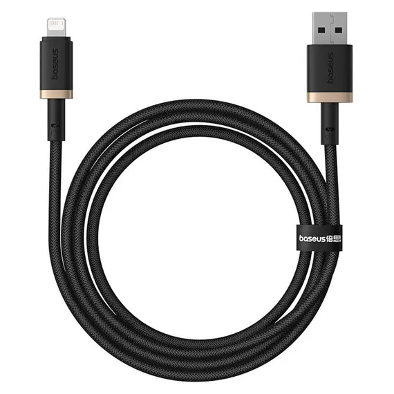 Cable Baseus Dura Series USB-A to Lightning 2.4A 1m P10377801U01-00, Black/Gold