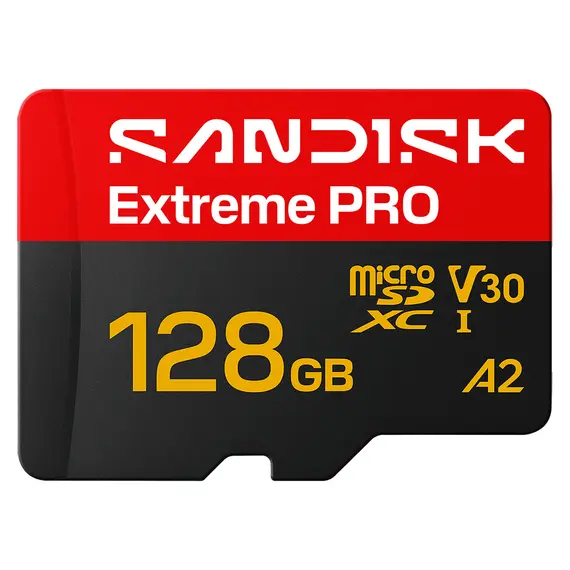Memory Card SanDisk 128GB Extreme PRO microSDXC UHS-I U3 V30 A2 250MB/s SDSQXCJ-128G-GS6MA