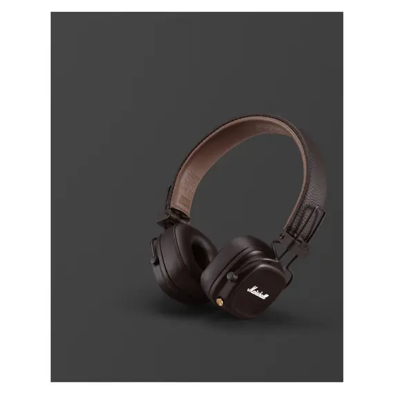 Headphones Marshall Major IV Wireless On-Ear, Bluetooth 5.0, 80+ Hours, Wireless Charging, Brown