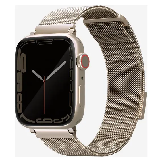 Smart Watch Strap Uniq Dante Apple Watch 42/41/40mm, Stainless Steel Mesh, Starlight