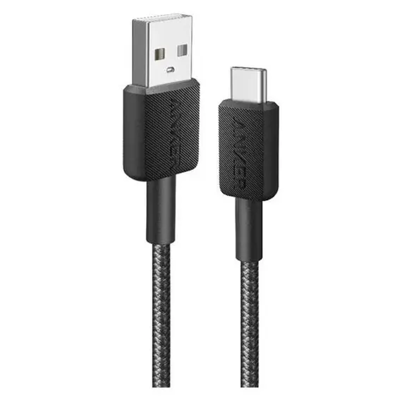 USB Cable Anker 322 USB-A to USB-C Cable 0.9m A81H5H11, 15W, Black