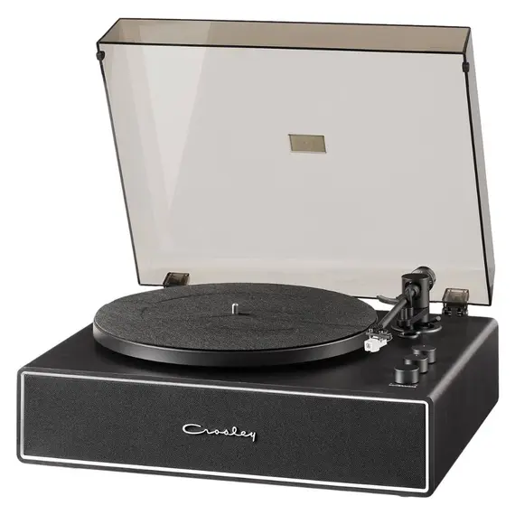 Record Player Crosley Stave CR6046A-BKSL4, Bluetooth 5.4, Built-in Speakers 60W, 33/45 RPM, Black