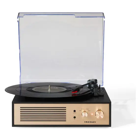 Record Player Crosley Miles CR6045A-BK, 3-Speed, Bluetooth In/Out, Built-in Speakers, Black