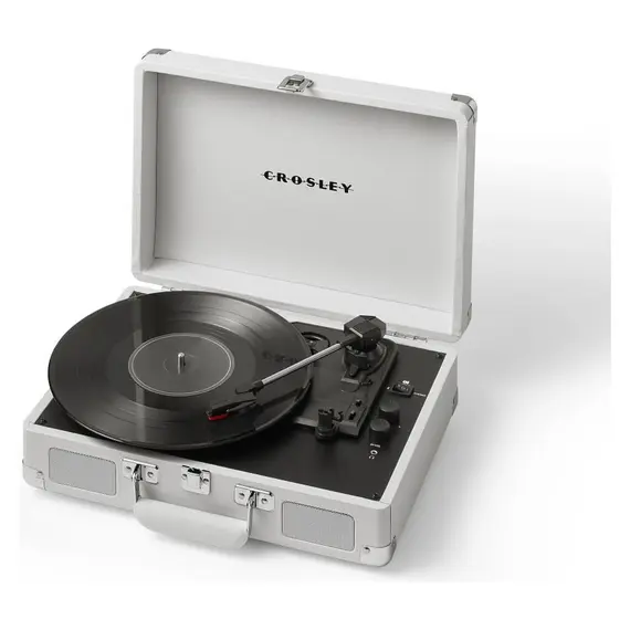 Record Player Crosley Cruiser Plus CR8005F-WS, Bluetooth In/Out, 3 Speeds, Built-in Speakers, White Sand