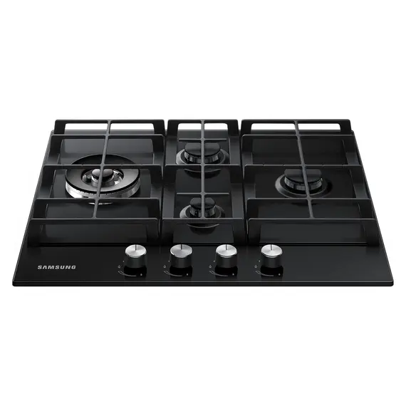 Gas Hob Samsung NA64H3030BK/WT 60 cm, 4 burners, tempered glass, cast iron grates, Black