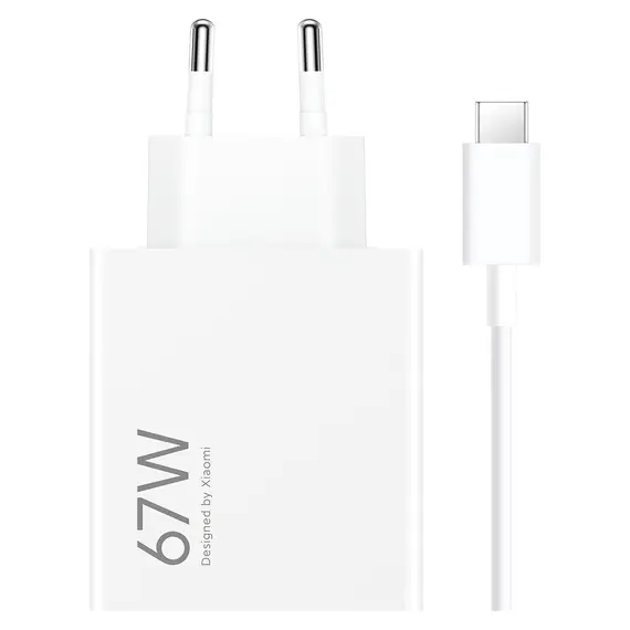 Mobile Charger Xiaomi 67W HyperCharge Combo (Type-A) MDY-12-EH, 67W, USB-A + USB-C Cable, EU, White