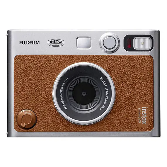 Instant Camera Fujifilm Instax Mini Evo Hybrid, 3.0" LCD, Bluetooth, microSD, USB Type-C, Brown