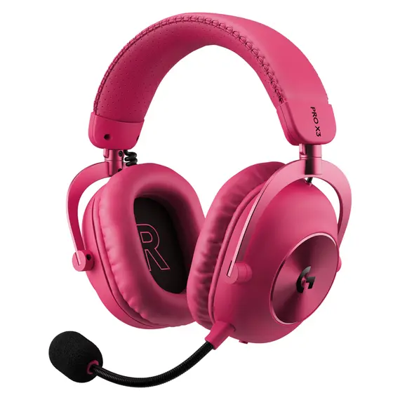 Headset Logitech G PRO X 3 LIGHTSPEED 981-001756, Wireless, Bluetooth 5.3, 50mm PRO-G GRAPHENE, 70h, Magenta