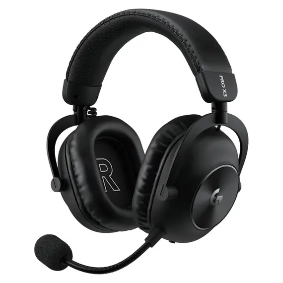 Headset Logitech G PRO X3 LIGHTSPEED 981-001740, LIGHTSPEED 2.4GHz / Bluetooth / 3.5mm, 50mm GRAPHENE, 70h, Black