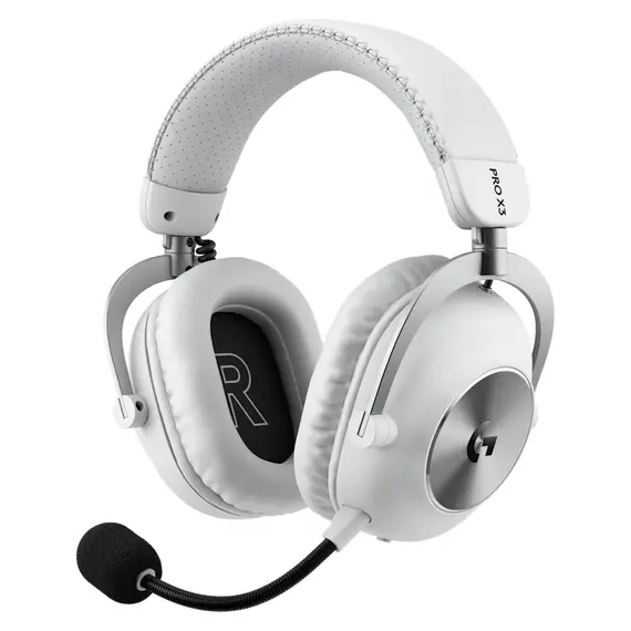 Headset Logitech G PRO X3 LIGHTSPEED 981-001748, Wireless, 50mm PRO-G GRAPHENE, Bluetooth, 70h, White