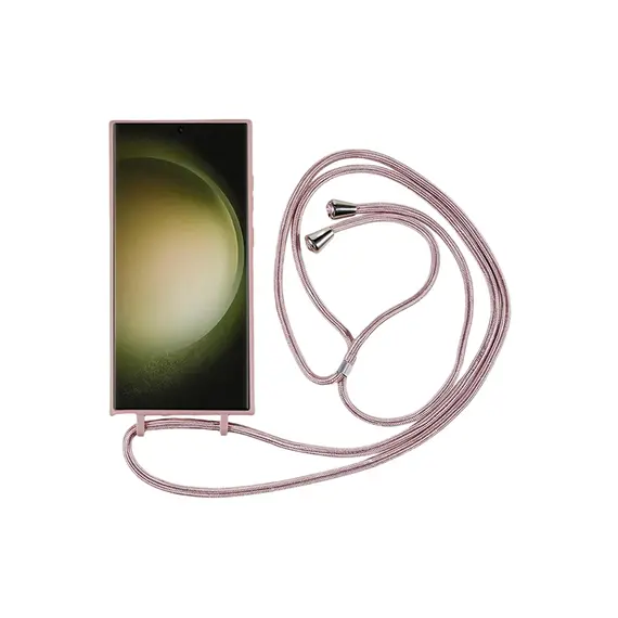 TVC Samsung Galaxy S25 Ultra Case TPU Soft Shockproof Phone Cover with Adjustable Lanyard - Deep Pink