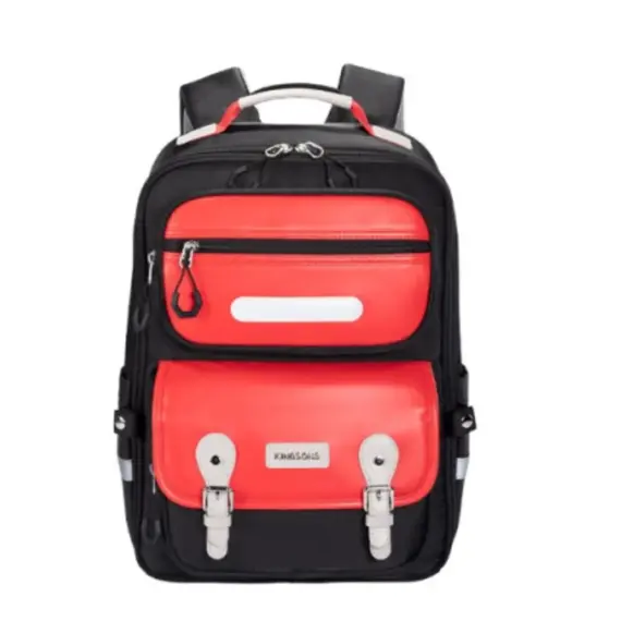 Kingsons 15.6" Notebook Bag Primary School Backpack Black/Red - KS251307