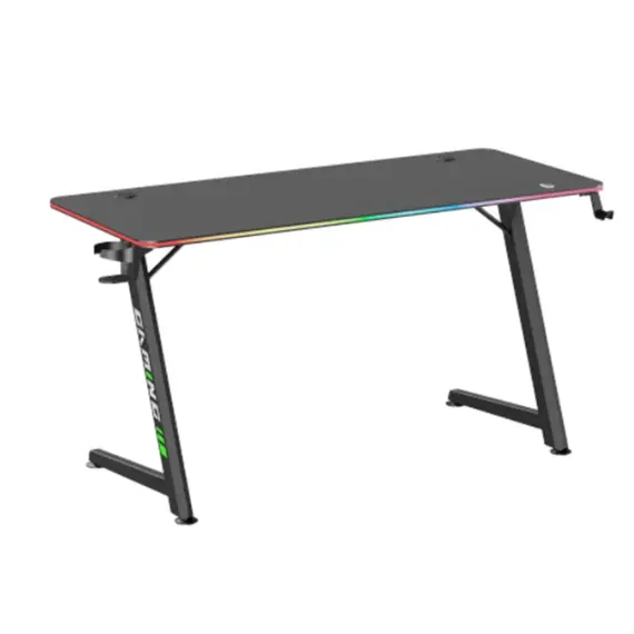 Game table Vertex VX-GD-02RGBB Gaming Desk With RGB Lighting On Desk Edge Black/Matte Black