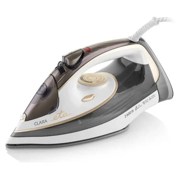 Steam Iron ETA 127490000 Clara, 2600W, Ceramic Soleplate, 360 ml, White/Gold