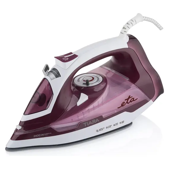 Steam Iron ETA126990000 Tiara II, 2400W, Eloxium Soleplate, 450 ml, 130 g/min, Purple