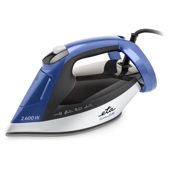 Steam Iron ETA227690000 Chloe, 2600W, Ceramic Soleplate, 350 ml, Silver/Blue