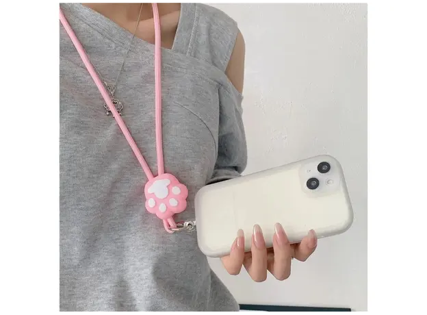 Mobile Phone Case TVC 45cm Phone Lanyard Cartoon Pendant Crossbody Rope Neck Strap with Patch - Black/Red, 2 image